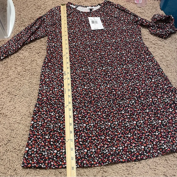Love, Fire Multicolor Floral Mini Dress Juniors Large Long Sleeve Jersey Soft - Picture 8 of 9